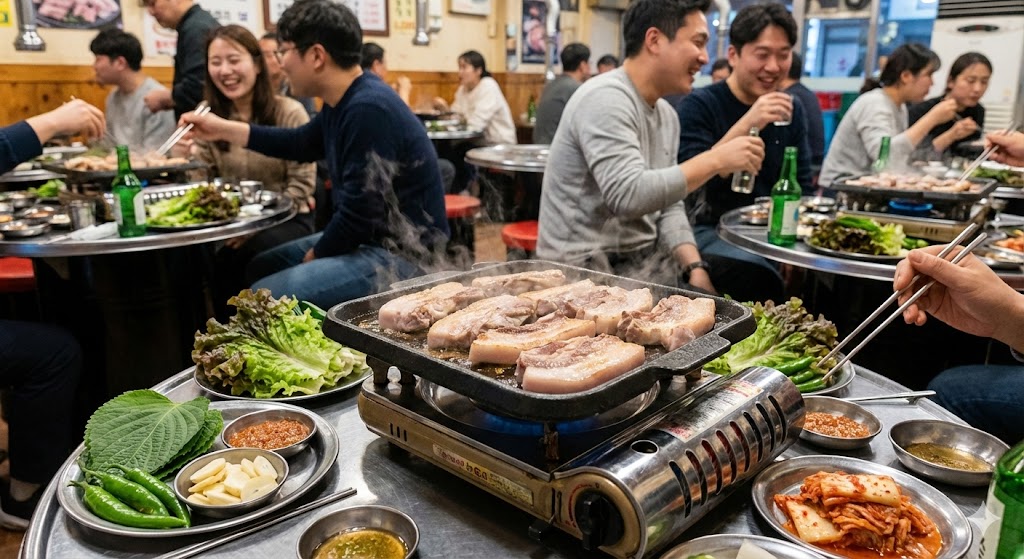 새우젓과 고춧가루로 양념한 오이무침 버무리는 모습 살림 관련 일러스트